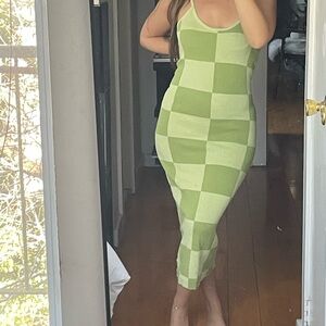 Green peppermayo sweater dress #springdress